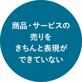 商品・サービスの売りをきちんと表現ができていない