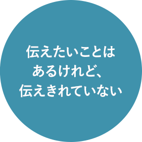 伝えたいことはあるけれど、伝えきれていない